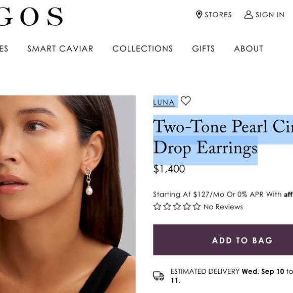 Luna  Two-Tone Pearl Circle Drop Earrings from Lagos - Picture 12 of 12